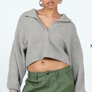 Tiara Cropped Sweater Gray